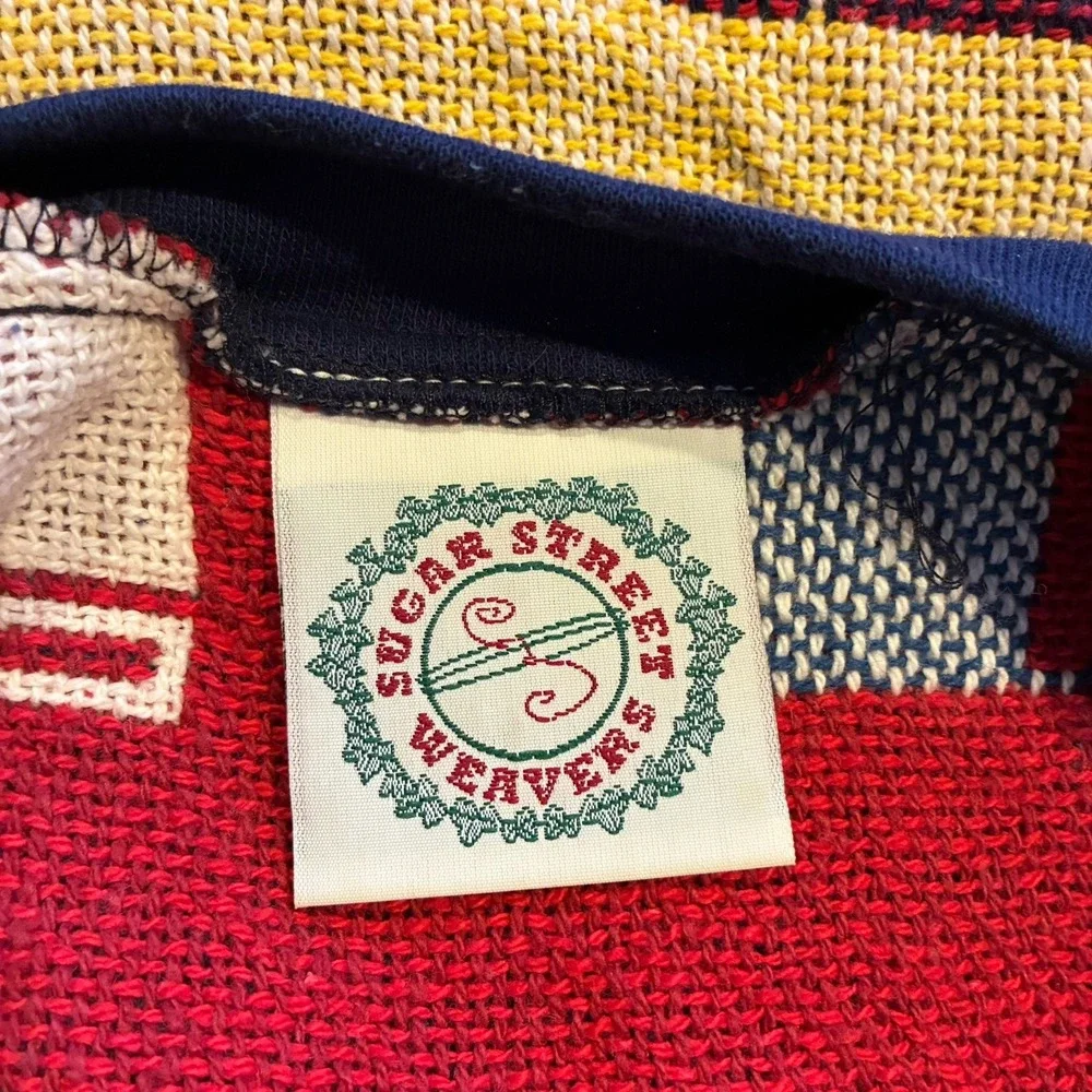 Sugar Street Weavers Classroom Teacher Knit Sweater One Size VTG‎ Tapestry Math
